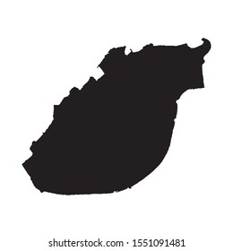 Vector map El Kuwait. Country and capital. Isolated vector Illustration. Black on White background. EPS 10 Illustration.