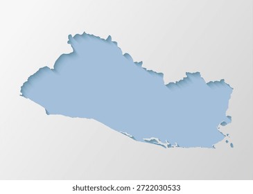 Vektorkarte von El Salvador mit abstraktem inneren Schatten einzeln auf Hintergrund. Vorlage Amerikanisches Land für Muster, Design, Illustration, Hintergrund. Kreativer Papierschnitt-Karteneffekt von Costa Rica