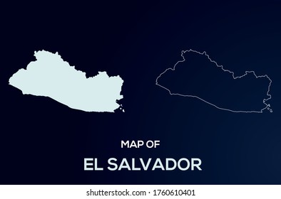 Vector map of El Salvador,isolate map.El Salvador vector map silhouette isolated. High detailed silhouette illustration. Full Editable El Salvador map vector file.