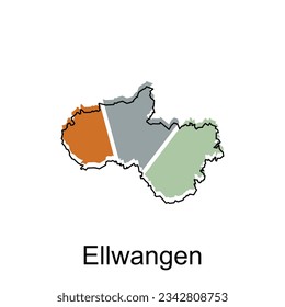 vector map of Ellwangen modern outline, High detailed vector illustration Design Template