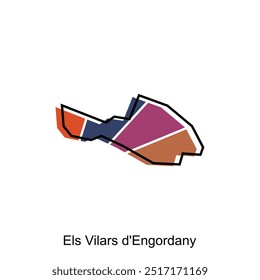 Vector Map of Els Vilars d'Engordany. Borders for your infographic. Vector illustration design template