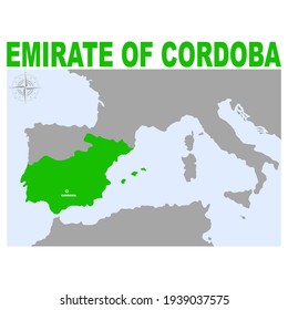 vector map of The Emirate of Cordoba for your project