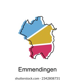 vector map of Emmendingen modern outline, High detailed vector illustration Design Template
