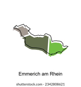 vector map of Emmerich Am Rhein modern outline, High detailed vector illustration Design Template