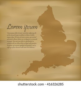 vector map of england old paper