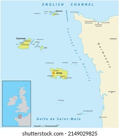 Vector Map Of English Channel Islands 