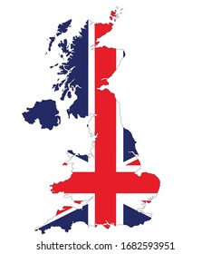 vector map ensign of United Kingdom isolated on white background