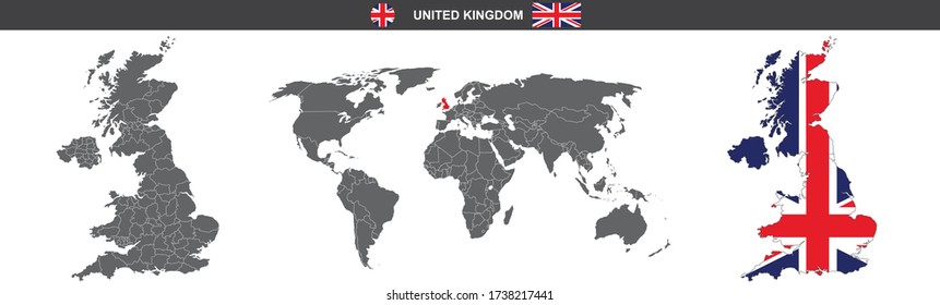 vector map ensign of United Kingdom isolated on white background