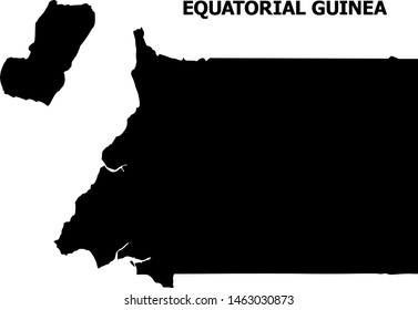 Vector Map of Equatorial Guinea with caption. Map of Equatorial Guinea is isolated on a white background. Simple flat geographic map.