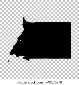 Vector map Equatorial Guinea. Isolated vector Illustration. Black on White background. EPS 10 Illustration.