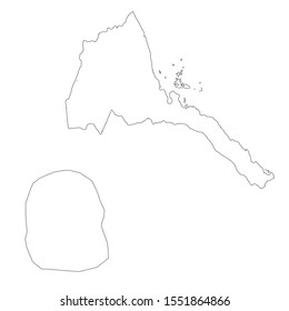 Vector map Eritrea and Asmara. Country and capital. Isolated vector Illustration. Outline. EPS 10 Illustration.