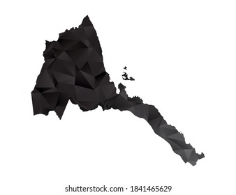 Vector map of Eritrea black polygon style gradient.