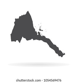 Vector map Eritrea. Isolated vector Illustration. Black on White background. EPS 10 Illustration.