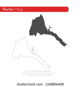 Vector map Eritrea. Isolated vector Illustration. Black on White background. EPS 10 Illustration.