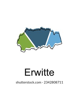 vector map of Erwitte modern outline, High detailed vector illustration Design Template