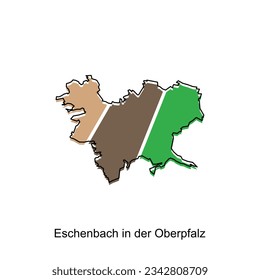 vector map of Eschenbach In Der Oberpfalz modern outline, High detailed vector illustration Design Template