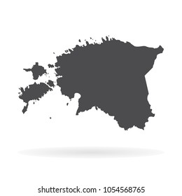 Vector map Estonia. Isolated vector Illustration. Black on White background. EPS 10 Illustration.