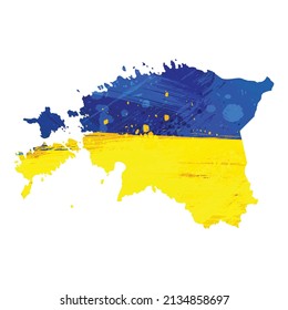 Vector map Estonia. Isolated vector Illustration. Black on White background. EPS 10 Illustration.