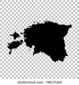 Vector map Estonia. Isolated vector Illustration. Black on White background. EPS 10 Illustration.