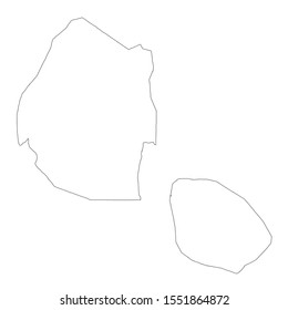 Vector map Esvatini and Mbabane. Country and capital. Isolated vector Illustration. Outline. EPS 10 Illustration.