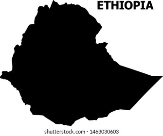 Vector Map of Ethiopia with name. Map of Ethiopia is isolated on a white background. Simple flat geographic map.