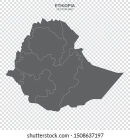 vector map of Ethiopia on transparent background