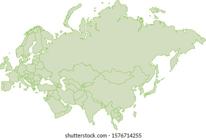 Vector Map of Eurasia with country borders