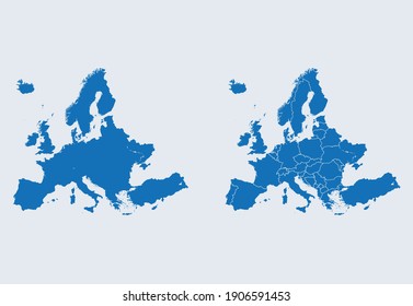 vector map of the Europe