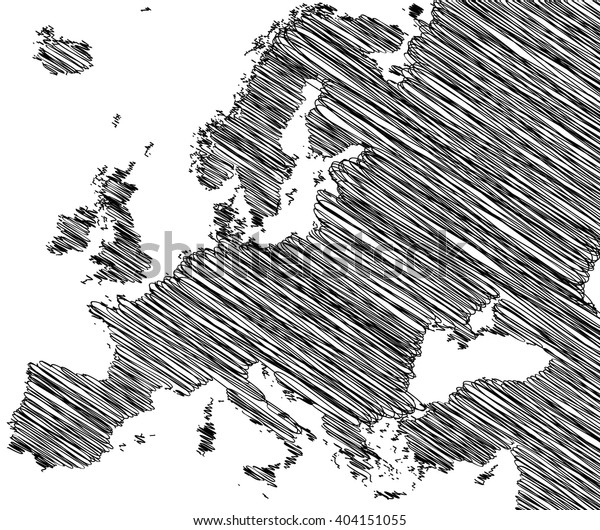 Carte Vectorielle De L Europe Dessin Au Image Vectorielle De Stock Libre De Droits