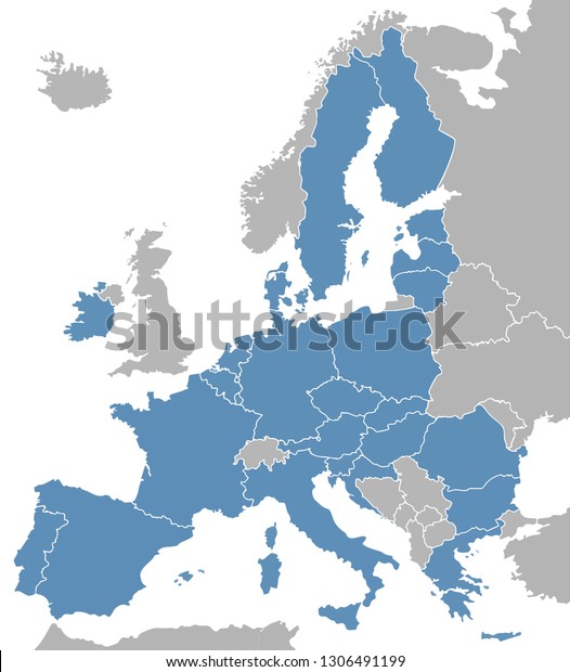 Vector Map Europe European Union Member Stock Vector Royalty Free