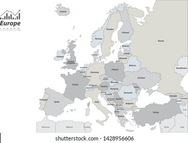 Vector Map European Countries Europe Map Stock Vector (Royalty Free ...