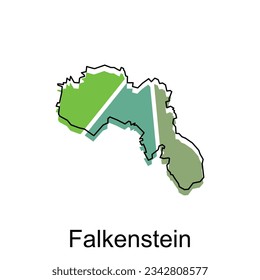 vector map of Falkenstein modern outline, High detailed vector illustration Design Template