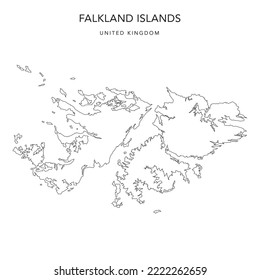 Mapa vectorial de las Islas Malvinas (Falkland Islands) en 2022 - Reino Unido