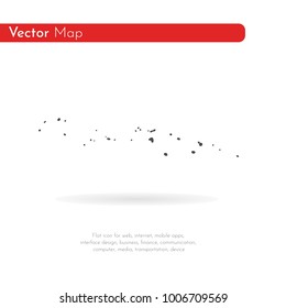 Vector map Federated States of Micronesia map. Isolated vector Illustration. Black on White background. EPS 10 Illustration.