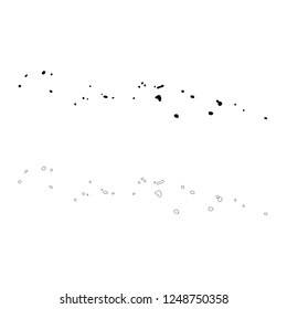 Vector map Federated States of Micronesia map. Isolated vector Illustration. Outline and vector. Black on White background. EPS 10 Illustration.