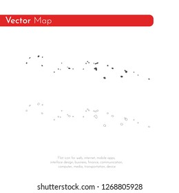 Vector map Federated States of Micronesia map. Isolated vector Illustration. Black on White background. EPS 10 Illustration.