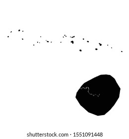 Vector map Federated States of Micronesia and Palikir. Country and capital. Isolated vector Illustration. Black on White background. EPS 10 Illustration.