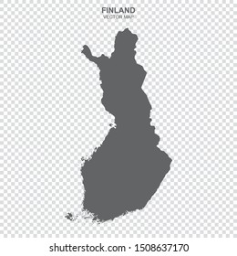 vector map of Finland on transparent background