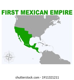 vector map of the First Mexican Empire for your project