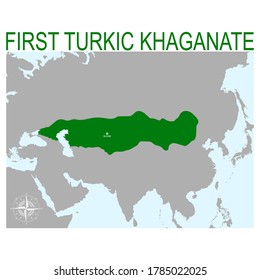 Vector Map Of The First Turkic Khaganate