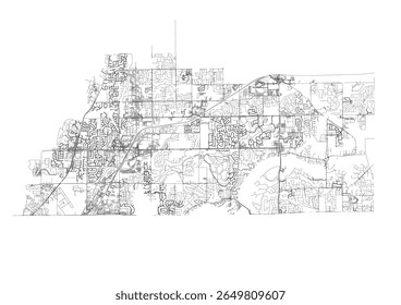 Vector map of Fishers, highlighting its main highways. Displays the city's overall road network, key transportation routes, and connections. Provides a clear overview of the essential vehicular infras