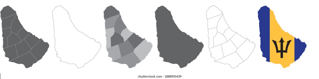 vector map flag of Barbados isolated on white background