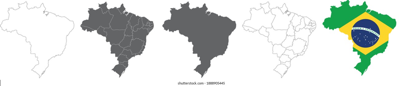 vector map flag of Brazil isolated on white background