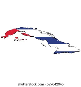 Vector map of the flag of the Cuba
