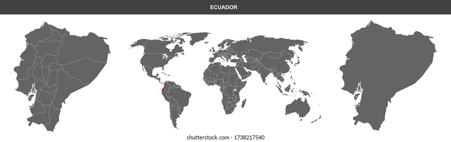 vector map flag of Ecuador isolated on white background