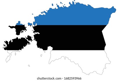 vector map flag of Estonia isolated on white background