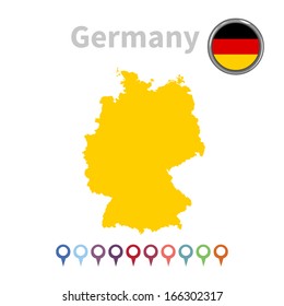 vector map and flag of Germany