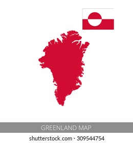 Vector map and flag of Greenland.