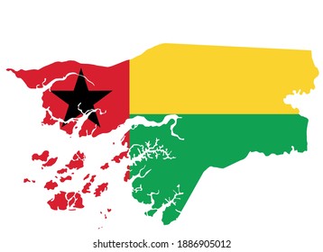 vector map flag of Guinea-Bissau isolated on white background
