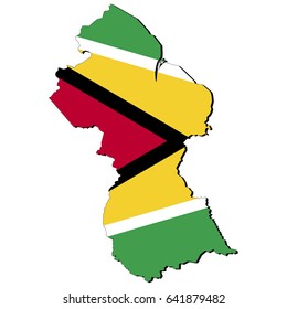 Vector map of the flag of the Guyana